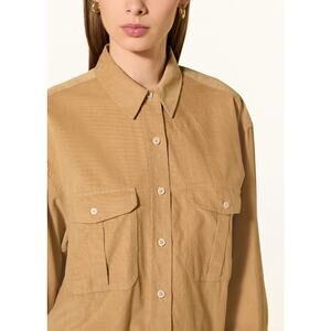 Max Mara Pure Linen Long Sleeve Shirt in Wheat Women's 2